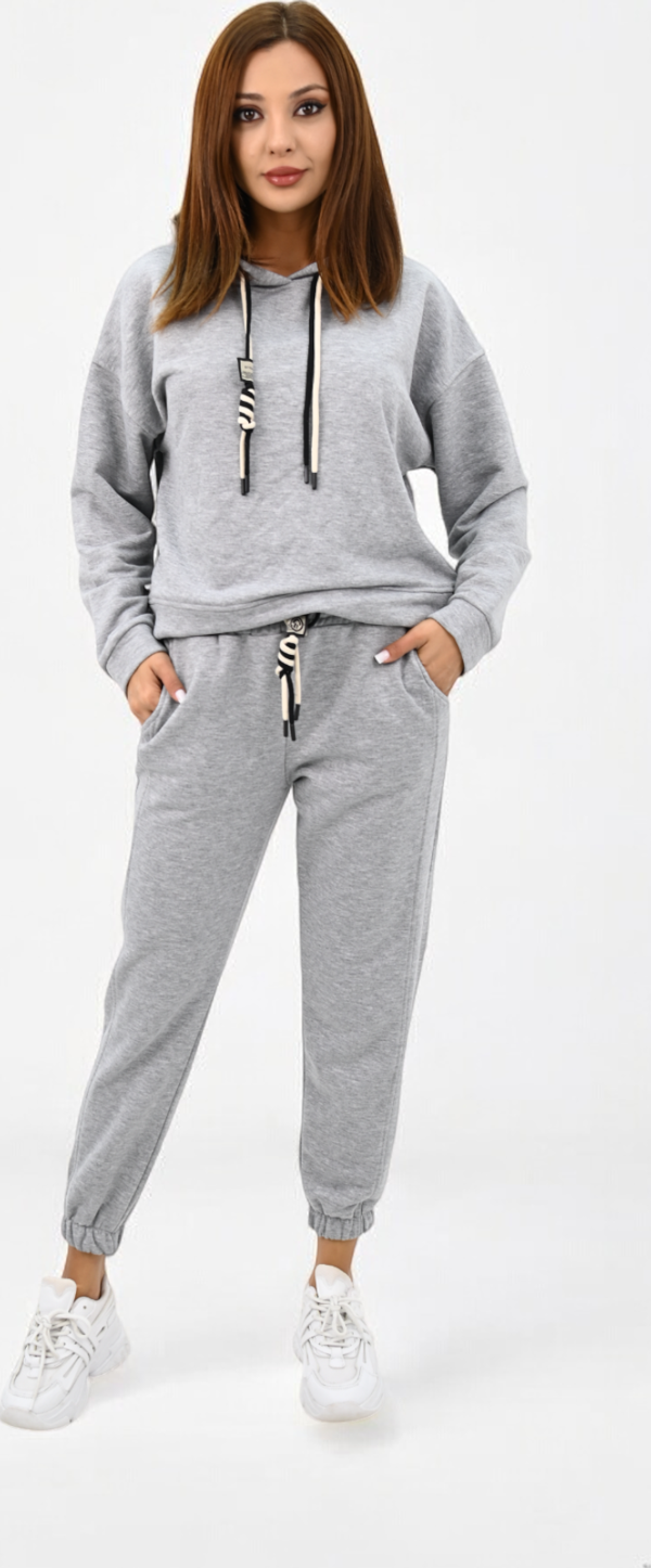 Kadın Kapüşonlu Lastik Paça Detaylı Eşofman Takımı 4161-25 - Image 1