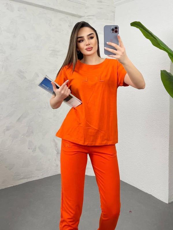 Kadın Nakış Detaylı Basic Eşofman Takımı 3814-23 - Image 1