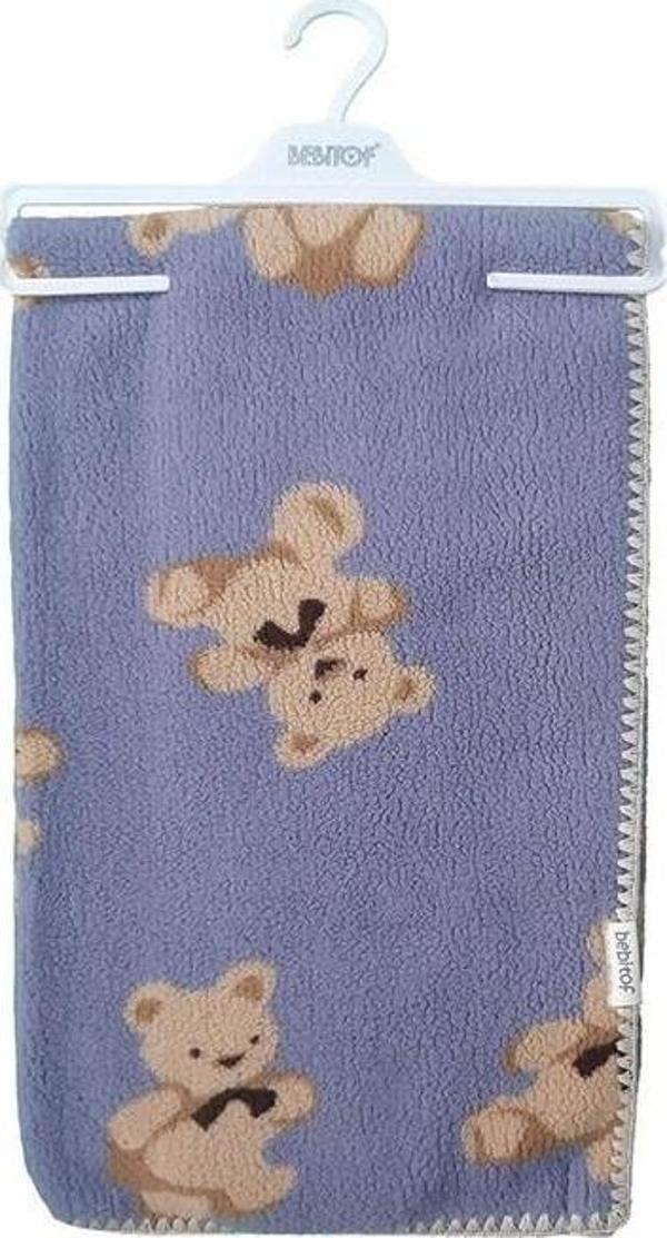 Bebitof 95076 Ayıcık Detaylı Wellsoft Bebek Battaniyesi - Image 1