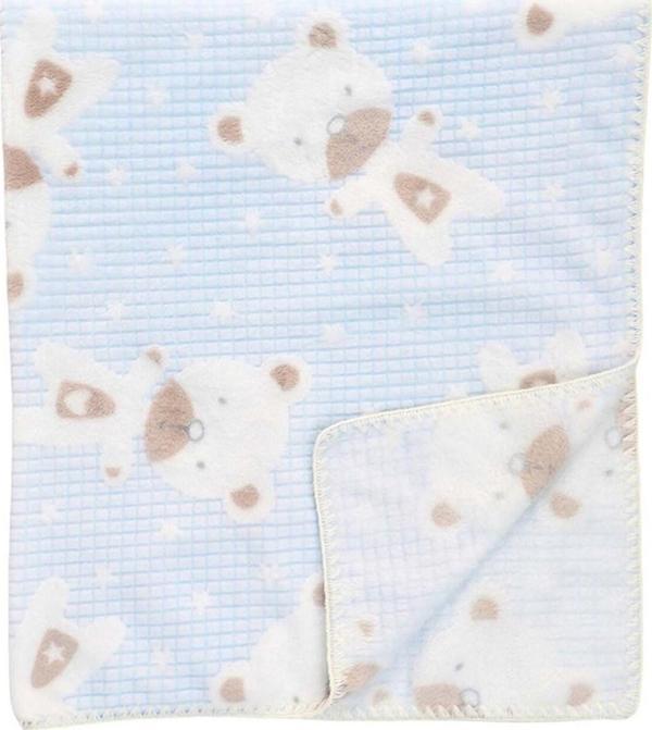 Süs Dikişli Ayıcık Bebek Battaniyesi 90X100 cm 95083 - Image 1