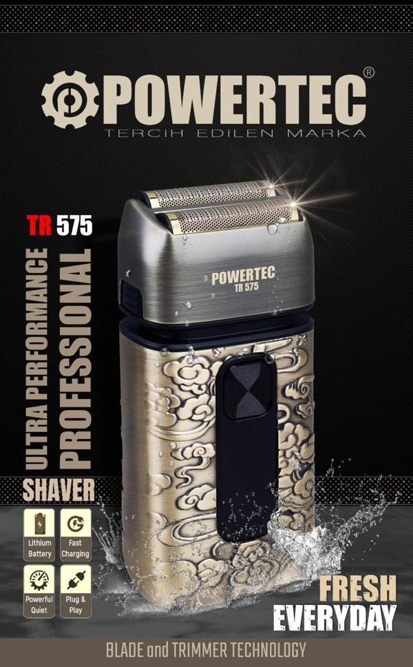 TR-575 Profesyonel Günlük Sakal Tıraş Makinesi (Çift Elek Başlıklı ve Yedek Başlık Hediyeli) - Image 1