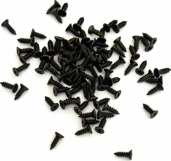 50 ADET 6,5 MM MİNİ AHŞAP MENTEŞE KİLİT HOBİ VİDASI SİYAH - Image 1