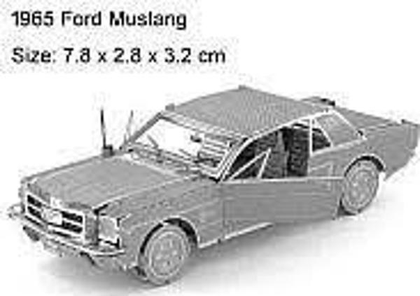 1965 FORD MUSTANG 3D Metal Maket Bulmaca Puzzle modeli kitleri DIY lazer kesim 14+ Yaş 56+ parça - Image 1