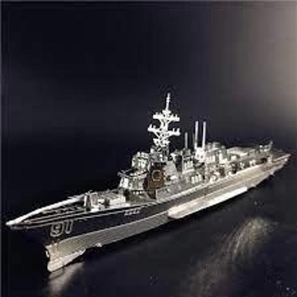 BURKE SINIFI SAVAŞ GEMİSİ 3D Metal Maket Bulmaca Puzzle modeli kitleri DIY 14+ Yaş 75+ parça - Image 1