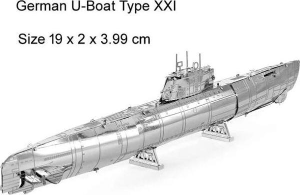 DIY 3D Metal Puzzle Bulmaca Alman Denizaltı U-Boat Type XXI Hediyelik Maket - Image 1