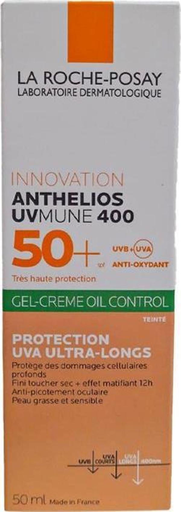 Anthelios UVMUNE 400 Tinted Oil Control Gel-Cream SPF50+ Renkli Güneş Kremi 50ml - Image 1