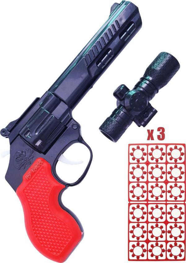 Dürbünlü Pat Pat Mantar Tabancası 3 Paket Kapsül Set Kırmızı - Image 1