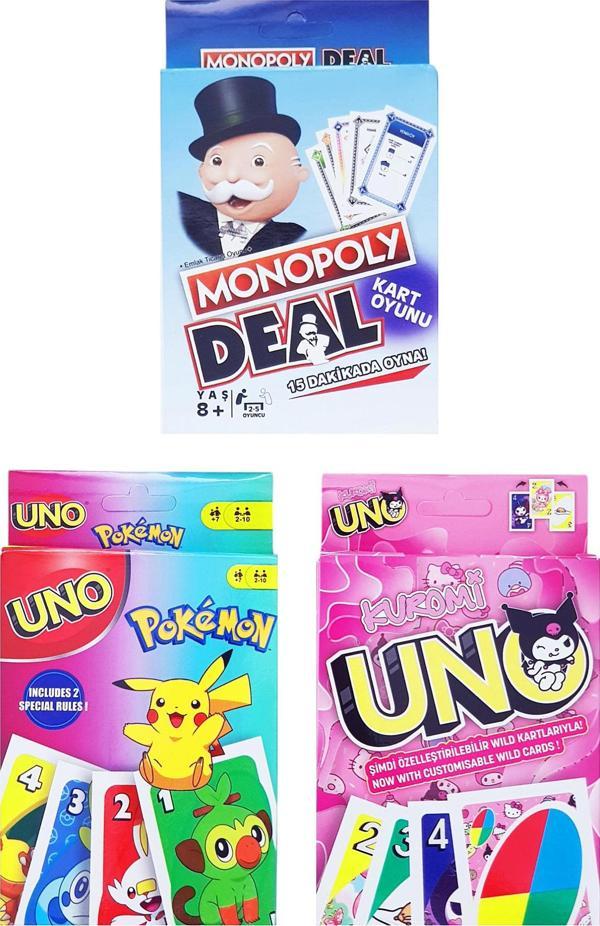 Uno Pokemon Kuromi Deal Emlak Oyun Kartları Seti - Image 1