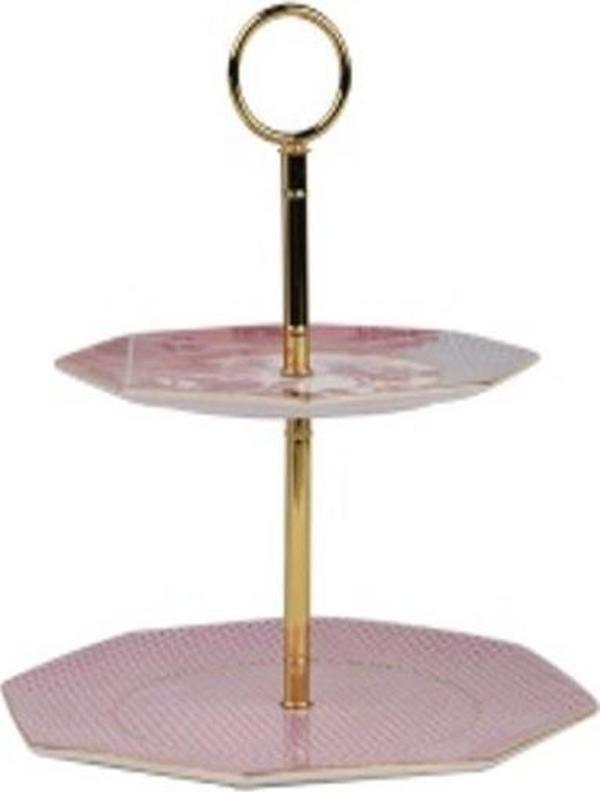 Tea Delight Regecny Damask Mavi İki Katlı Kurabiyelik - Image 1