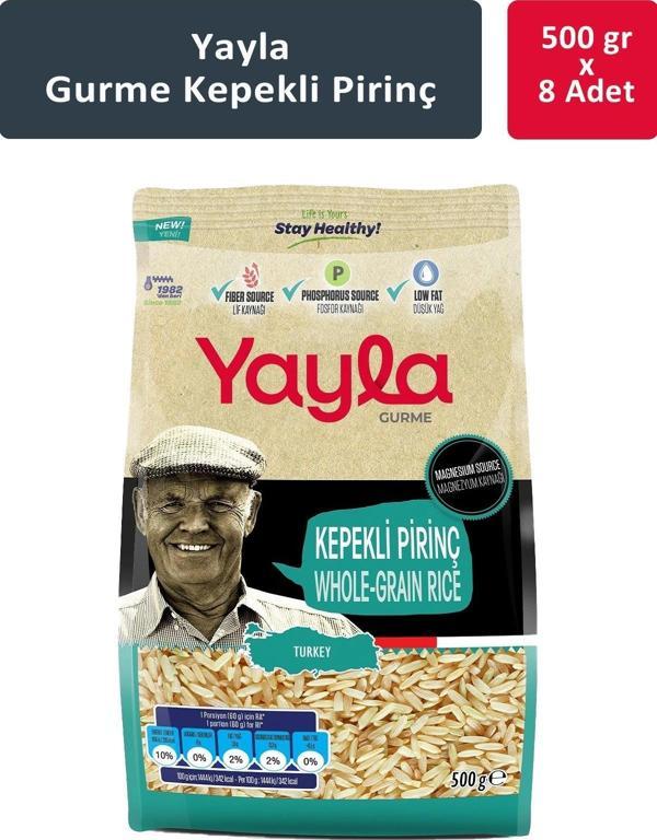 Yayla Gurme Kepekli Pirinç 500 gr x 8 Adet - Image 1
