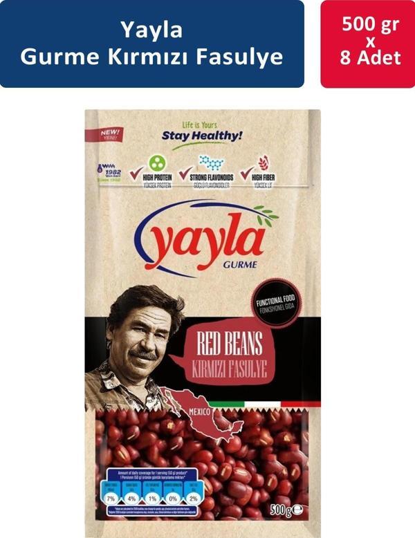 Yayla Gurme Kırmızı Fasulye 500 gr x 8 Adet - Image 1