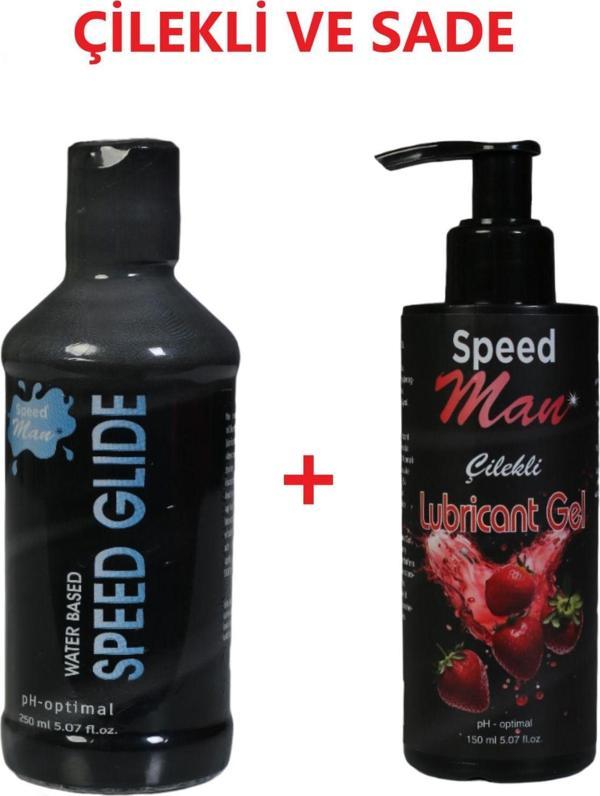 Speed Man Speed Glide Lubricant 250Ml Sade + Speed Man Çilekli Lubricant Jel 150Ml - Image 1