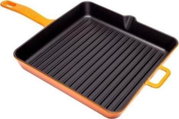 Sürel Degrade Turuncu 30cm Kare Izgara Demir Döküm Tava - Image 1