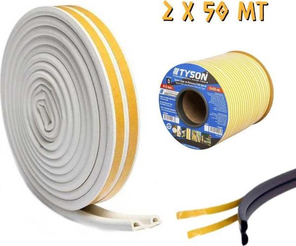 Kupa Tyson Kapı ve Pencere Fitil Bandı Beyaz - Çiftli - 50 Metre - Image 1