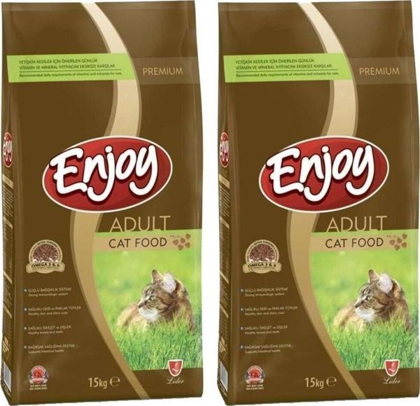 ENJOY TAVUKLU YETİŞKİN KEDİ MAMASI 15 KG 2 ADET - Image 1