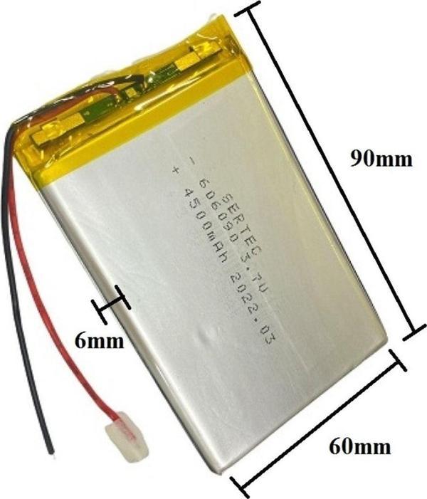 Sertec 606090 3.7V 4500 Mah Lityum Polimer Pil 1.5A (Drone Için Uygun Değildir) - Image 1