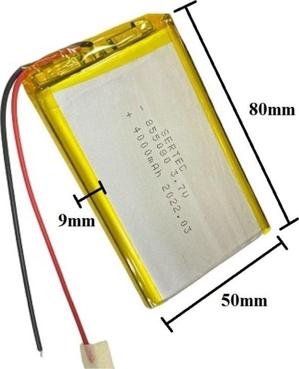 Sertec 855080 3.7V 4000 Mah Lityum Polimer Pil 1.5A (Drone Için Uygun Değildir) - Image 1