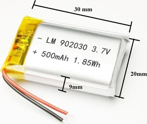 Sertec 902030 3.7V 500Mah Lityum Polimer Pil 1.5A (Drone İçin Uygun Değildir) - Image 1