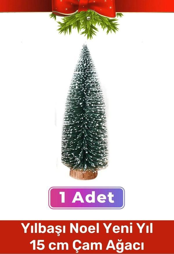 Mini Çam Masaüstü Minyatür Dekorasyon Küçük Süs Kar Yeni Yıl Noel Yapay Sedir Ağacı 15cm 1 Adet - Image 1