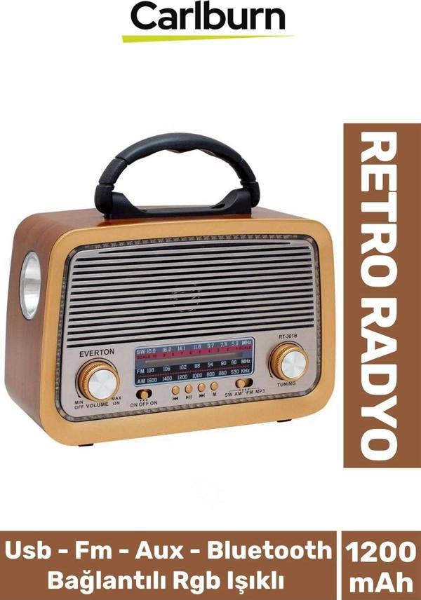 Yüksek Sesli Fiş Priz Retro Şarjlı & Pilli Fm Bluetooth Usb Mp3 Aux TF Sd Dekoratif Nostaljik Radyo - Image 1