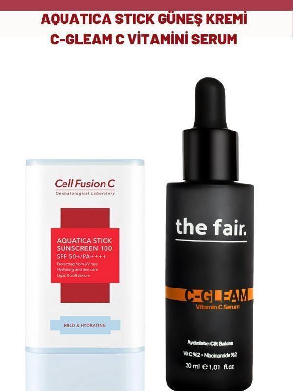 Cell Fusion C Aquatica Stick Güneş Kremi ve the fair. C Gleam C Vitamini Serumu Set - Image 1