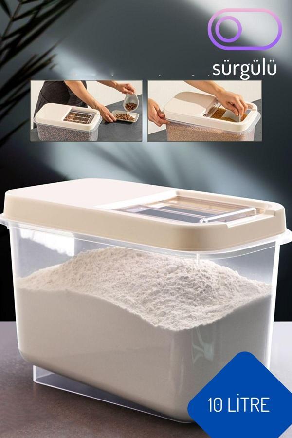 Findit Erzak Bakliyat Saklama Kutusu 10 lt KREM 330049 - Image 1