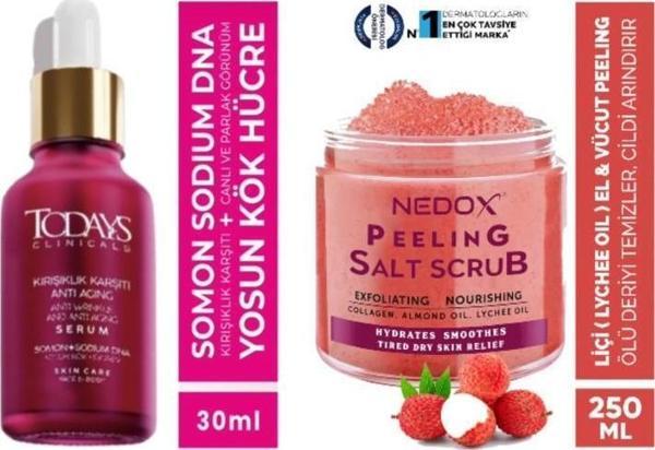 Todays Clinicals Somon + NEDOX Liçi (LYCHEE OİL) Besleyici, Arındırıcı Ve Nemlendirici El & Vücut Peelingi 250 ml - Image 1