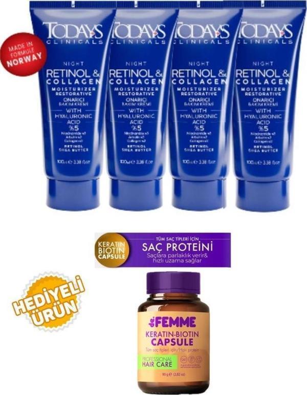 Todays Clinicals Onarıcı Krem 100ml 4 Adet+De femme Saç Proteini Hediyeli - Image 1