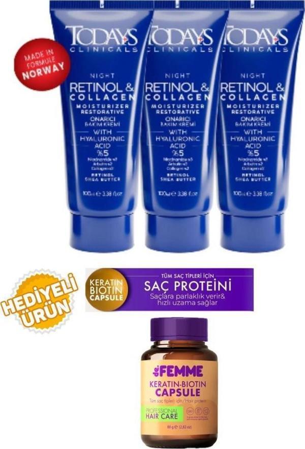 Todays Clinicals Onarıcı Krem 100ml 3 Adet+De femme Saç Proteini Hediyeli - Image 1