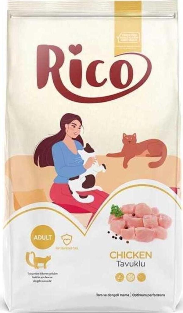 Rico Tavuklu Kısırlaştırılmış Yetişkin Kedi Maması 15 Kg - Image 1