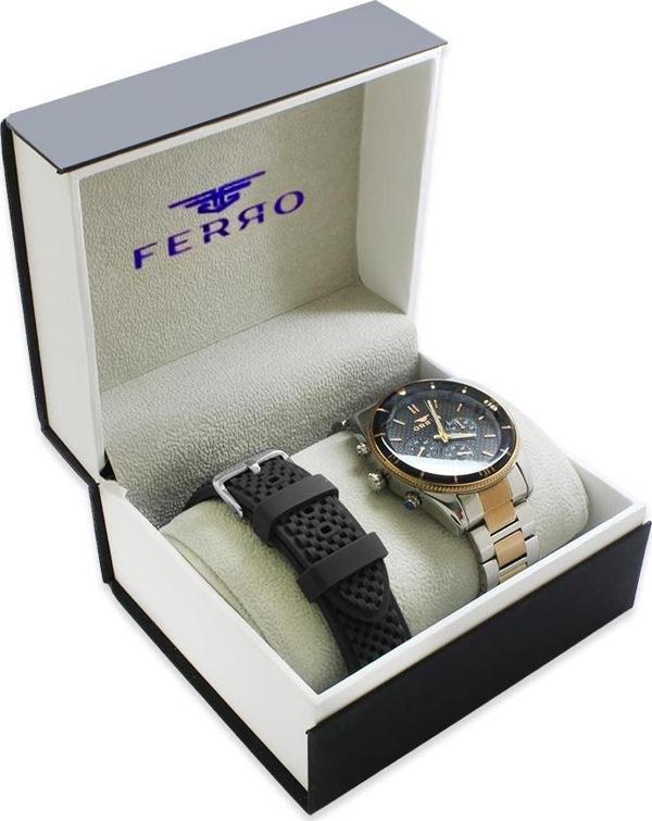 Ferro Çelik-Silikon Değiştirebilir Çift Kordunlu Erkek Kol Saati TH-FM31920D-J - Image 1