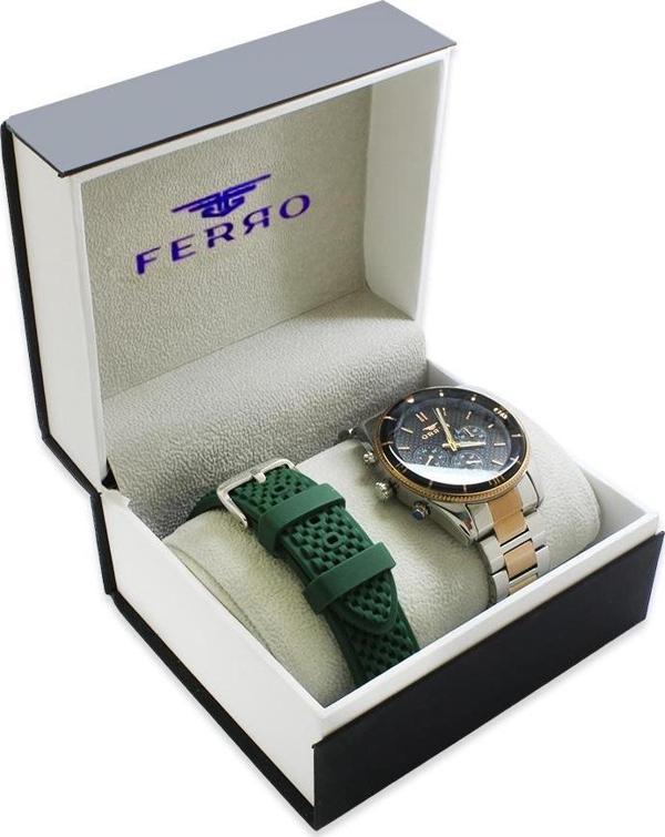 Ferro Çelik-Silikon Değiştirebilir Çift Kordunlu Erkek Kol Saati TH-FM31920D-ZG - Image 1