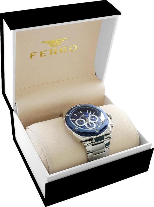 Ferro Silver Renk Çelik Kordunlu Erkek Kol Saati TH-FM31397AWT-L3 - Image 1