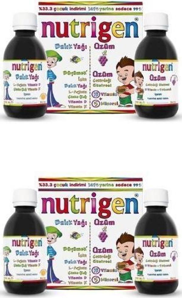 Nutrigen Balık Yağı Şurup 200 ml + Üzüm Şurup 200 ml 2 Adet - Image 1