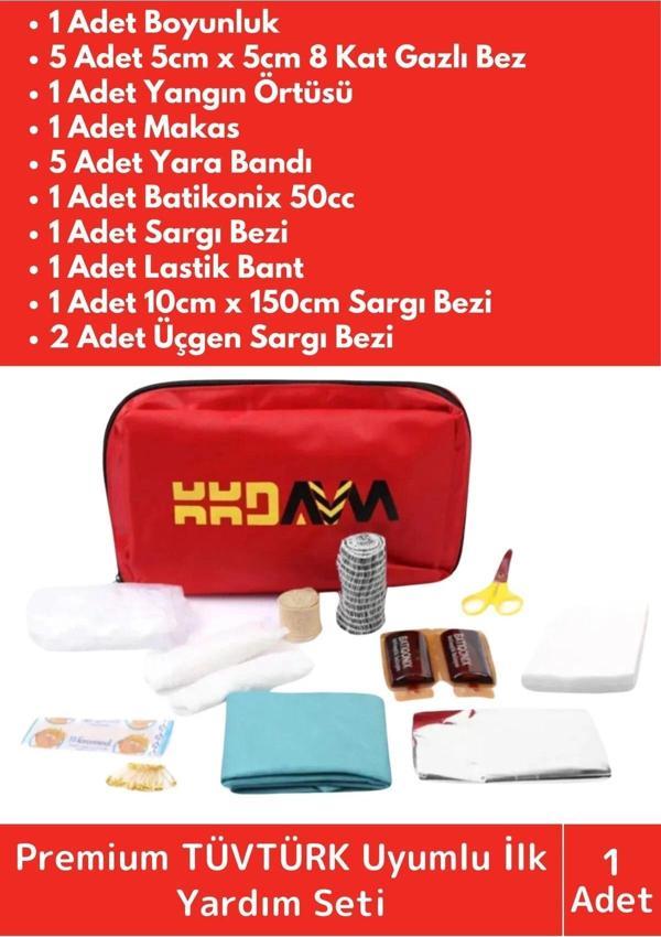 Premium Acil Müdahale Ev Iş Yeri Araç Oto Okul Deprem Doğal Afet Ecza Ilk Yardım Bez Çantalı Set - Image 1