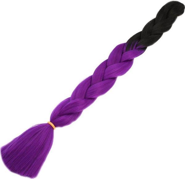  Afrika Örgülük Sentetik Ombreli Saç 100 Gr. - Siyah / Mor - Image 1