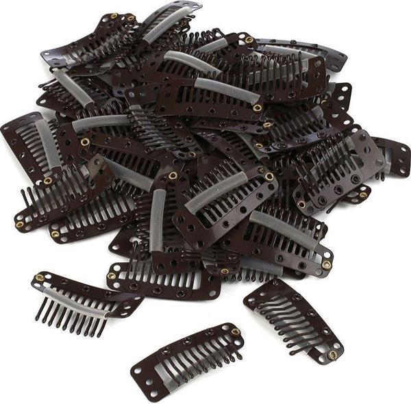  Çıt Çıt Klipsi Büyük - 10 Adet - Koyu Kahverengi - Image 1