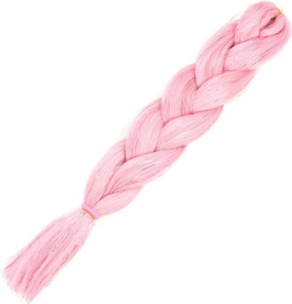 Simli Şeker Pembesi Örgülük Saç 100 Gr. - Image 1