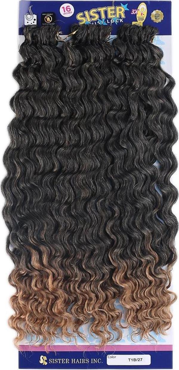  Sister Afro Dalgası Saç - Siyah Karamel Ombreli T1B/27 - Image 1