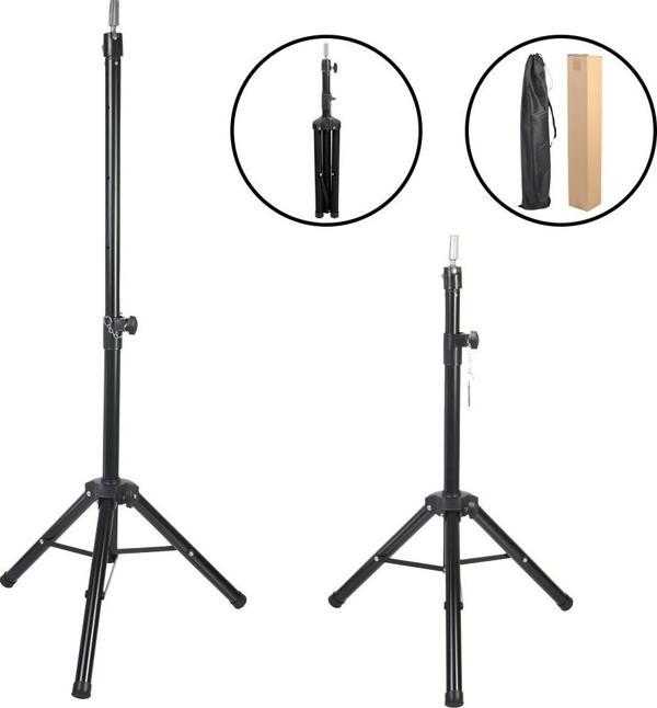  Kuaför Eğitim Mankeni İçin Metal Tripod - Siyah + Taşıma Çantası - Image 1