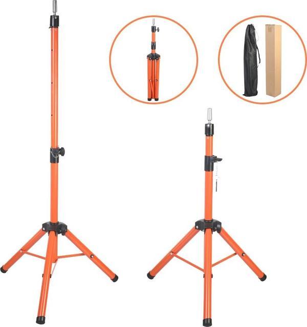 Kuaför Eğitim Mankeni İçin Metal Tripod - Turuncu + Taşıma Çantası - Image 1