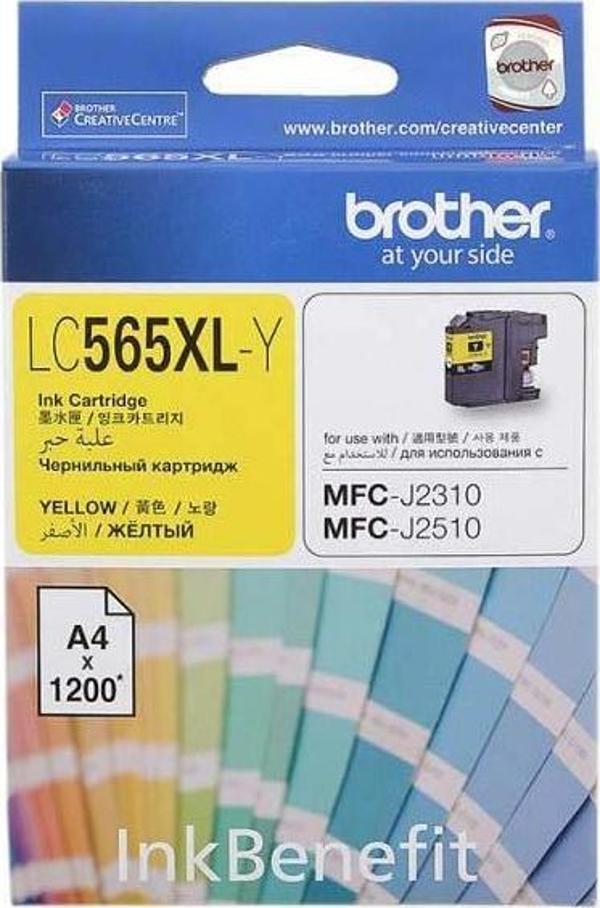 Brother LC565XLY Yellow Sarı 1.200 Sayfa Kartuş MFC-J3520-J3720 - Image 1