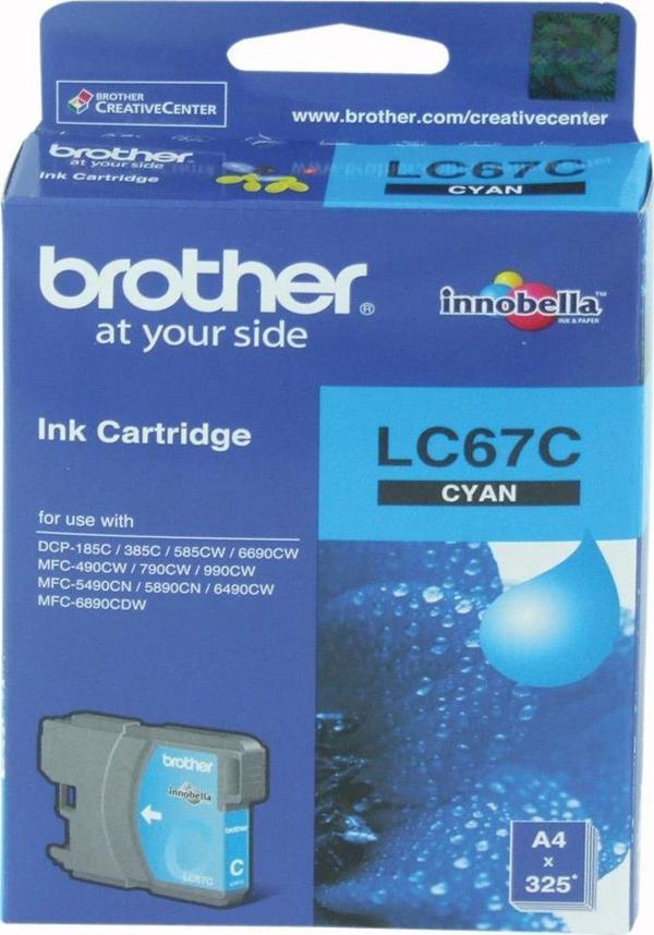 Brother LC-67C Cyan Mavi 325 Sayfa Kartuş DCP-185-385 MFC-490-615-790-795-990-5490-5890-6490-6890 - Image 1