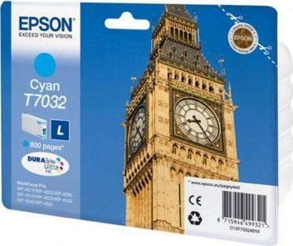Epson T7032 Cyan Mavi 800 Sayfa Mürekkep Kartuş T70324010 - Image 1