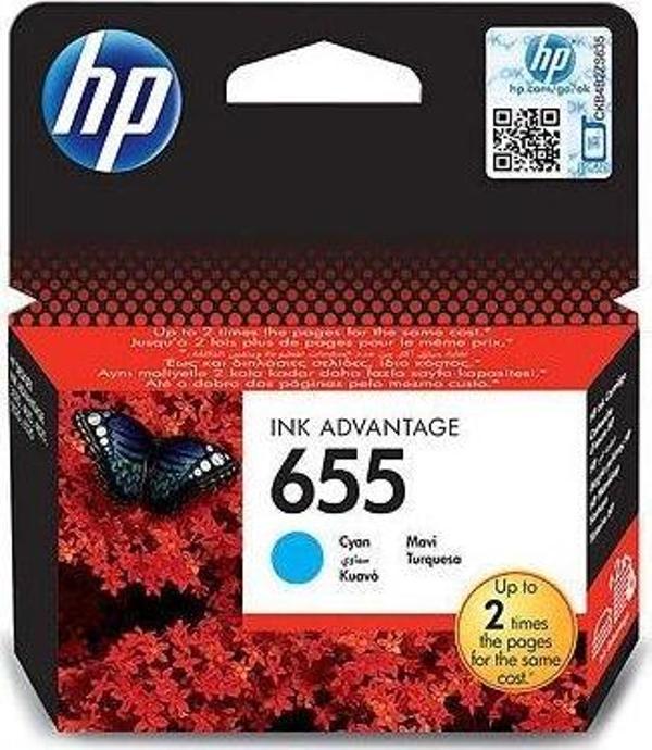HP 655 Cyan Mavi Kartuş CZ110AE - Image 1