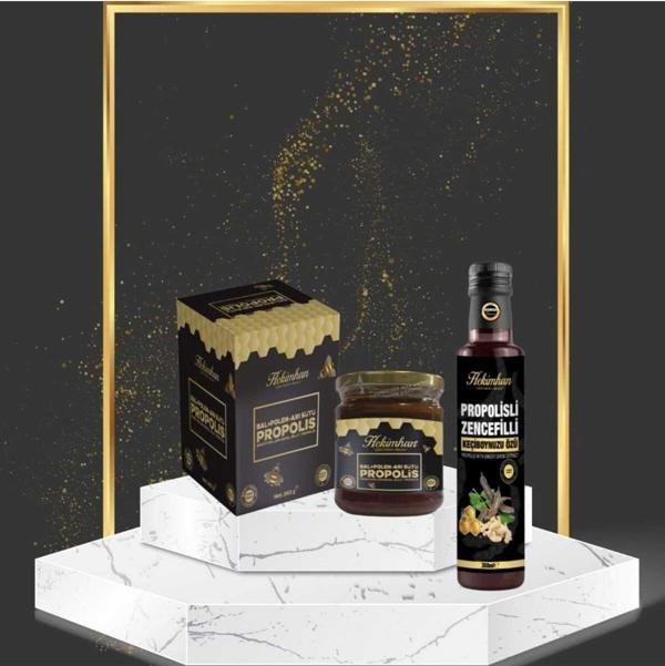 Çare Burada Bal Polen Arı Sütü Propolis 240 Gr Propolisli Zencefilli Keçiboynuzu Özü 350 Gr - Image 1