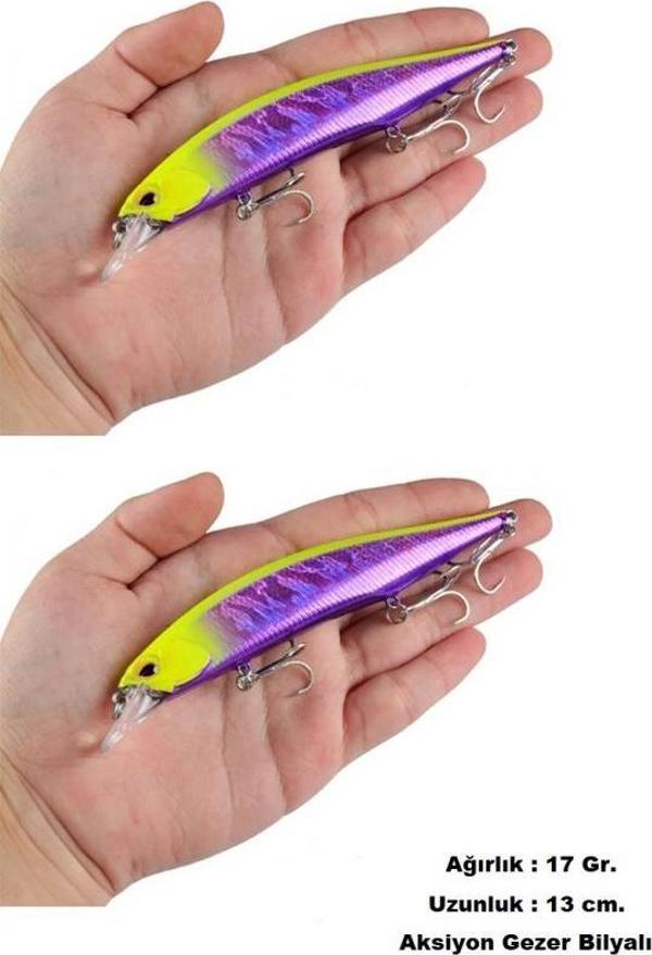 2 Adet Rapala Lures 17Gr.13 cm.Yapay Yem Turna Levrek Lüfer Ailesi Rapala  Suni Yem - Image 1