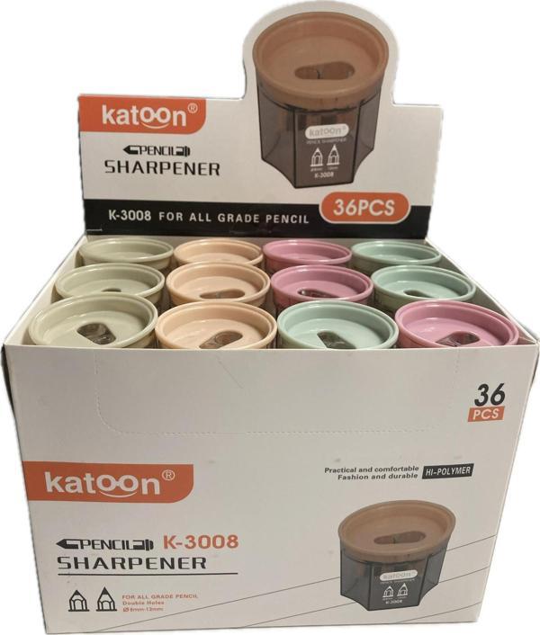 Bafix Katoon Kalemtıraş Çiftli Hazneli Kalemtıraş 36 Lı Paket - Image 1