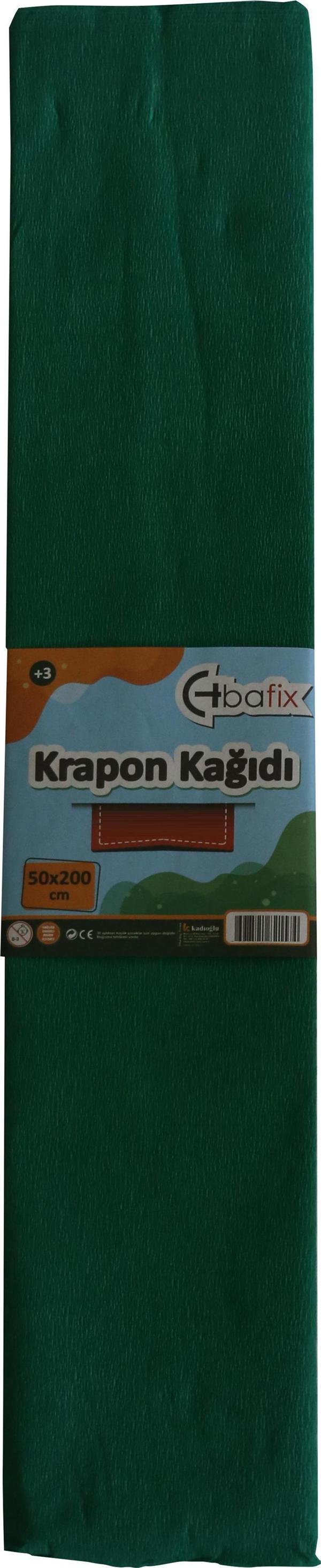 Bafix Krapon Kağıdı 50x200 CM Koyu Yeşil Krapon Kağıdı 10 Lu Paket - Image 1
