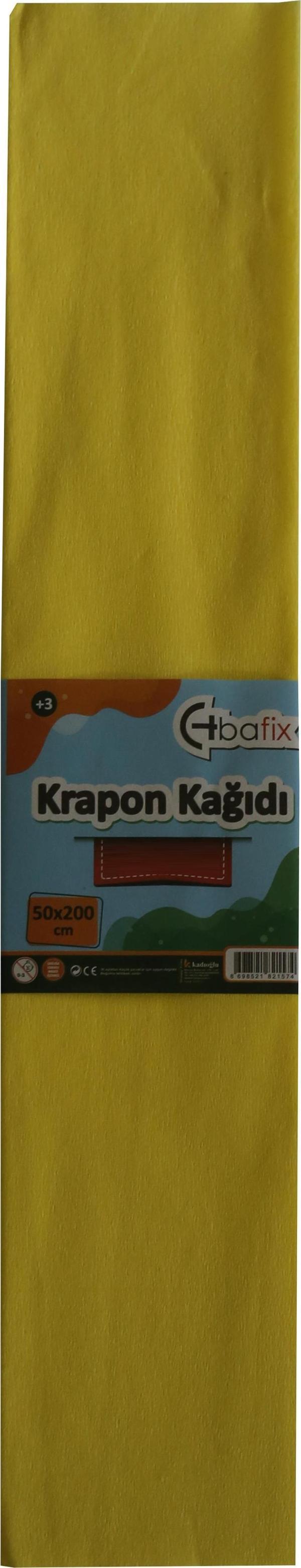 Bafix Krapon Kağıdı 50x200 CM Sarı Krapon Kağıdı 10 Lu Paket - Image 1